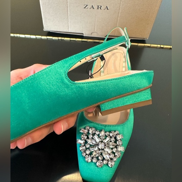 NWT Zara Luxury Spring Summer Wedding Embelished Bejeweled slingback mules/shoes - Picture 15 of 17